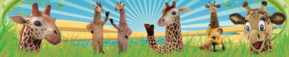 Mascotte dei costumi della giraffa ✅ Figure in esecuzione figure pubblicitarie ✅ Negozio di costumi di promozione ✅