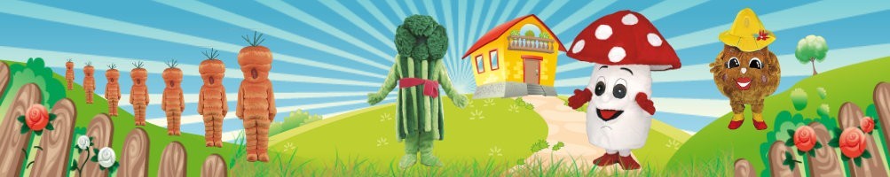 Mascotte di costumi vegetali ✅ Figure in esecuzione figure pubblicitarie ✅ Negozio di costumi di promozione ✅