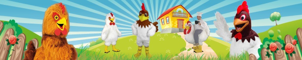 Mascota de disfraces de pollo ✅ Figuras corrientes figuras publicitarias ✅ Promoción tienda de disfraces ✅