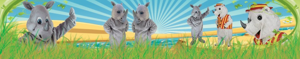 Maskotki kostiumy nosorożców ✅ figury do biegania figury reklamowe ✅ sklep z kostiumami promocyjnymi ✅