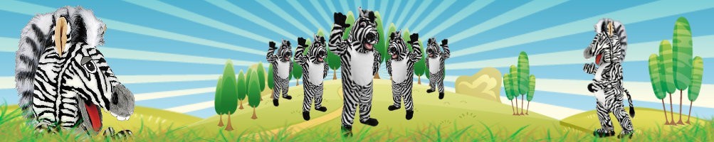 Zebra costumi mascotte ✅ figure in esecuzione figure pubblicitarie ✅ negozio di costumi di promozione ✅