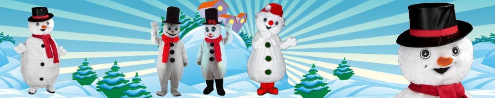 Sneeuwpop kostuums mascottes ✅ rennende figuren reclamecijfers ✅ promotie kostuumwinkel ✅