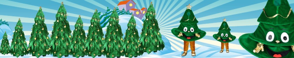 Mascottes kerstboom kostuums ✅ rennende figuren reclame cijfers ✅ promotie kostuums ✅