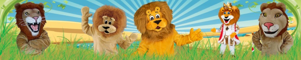 Mascotas de disfraces de león ✅ figuras para correr figuras publicitarias ✅ tienda de disfraces de promoción ✅