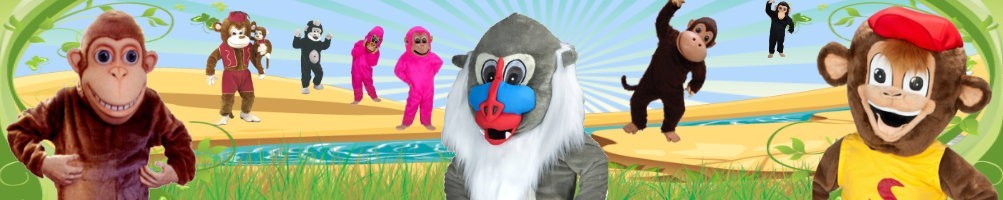 Mascota de disfraces de mono ✅ Figuras para correr Acto de caminar ✅ Tienda de disfraces de promoción