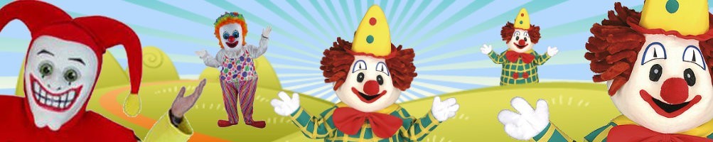 Mascotte de costumes de clown ✅ Chiffres courants chiffres publicitaires ✅ Boutique de costumes de promotion ✅