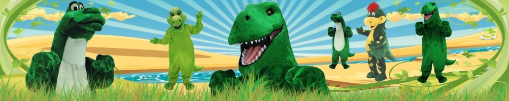 Mascotte van dinosauruskostuums ✅ Running figures reclamecijfers ✅ Promotie kostuumwinkel ✅